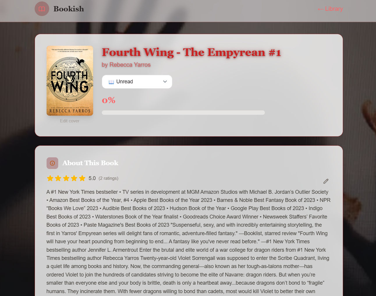 Bookish Book Page