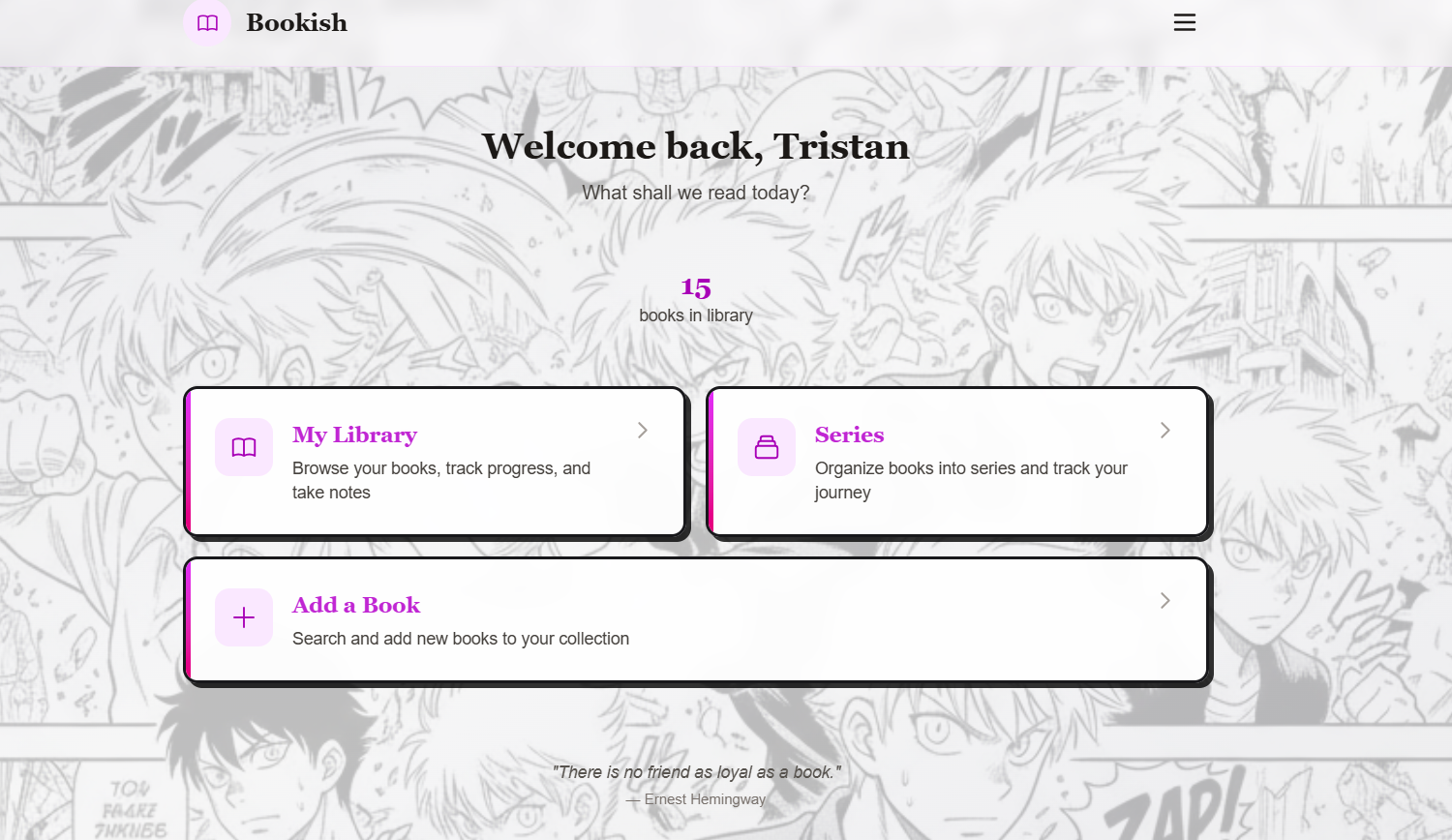 Bookish Dashboard