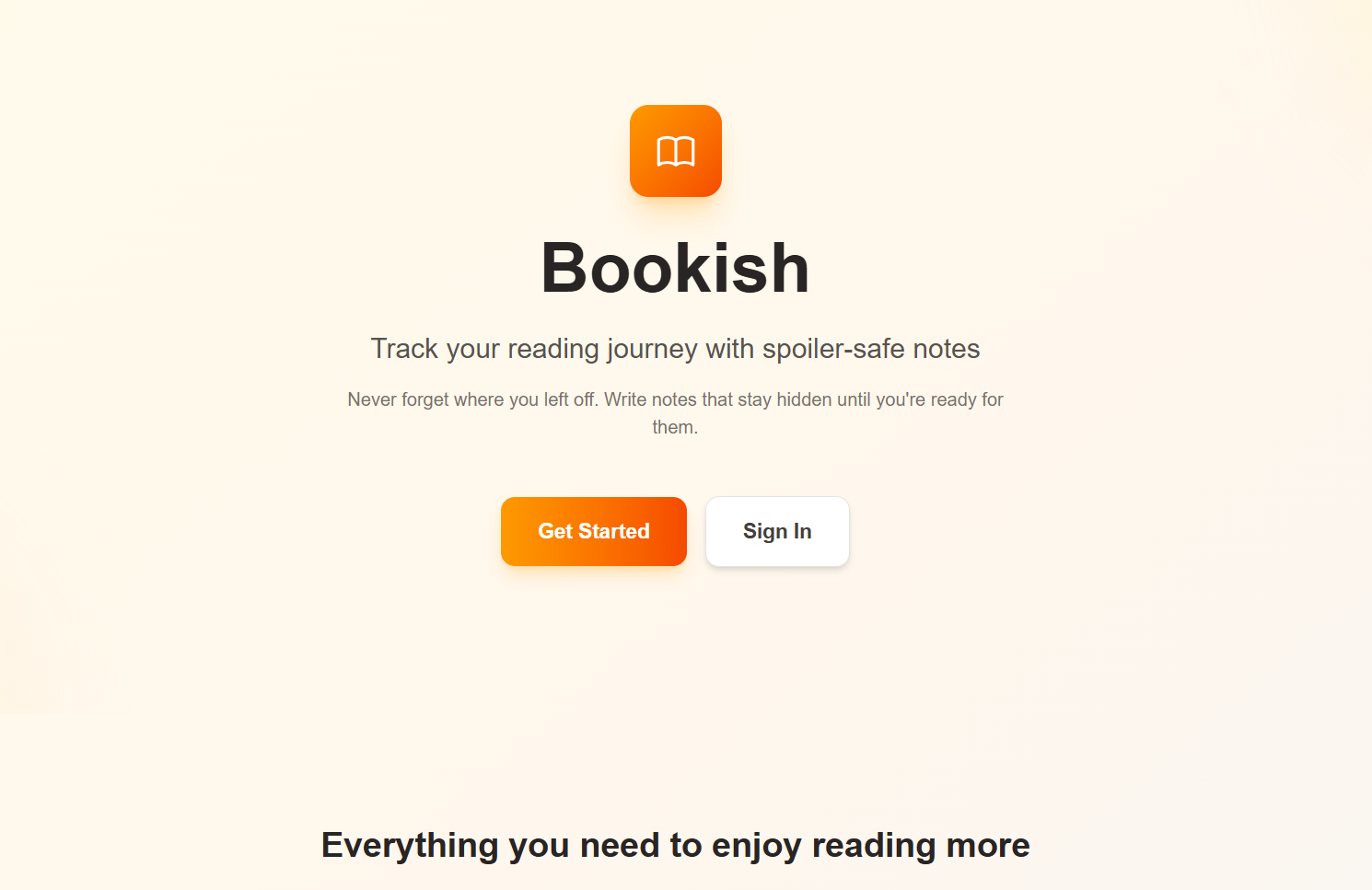 Bookish Landing Page
