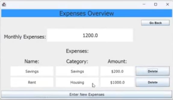Financial Manager Expenses Page