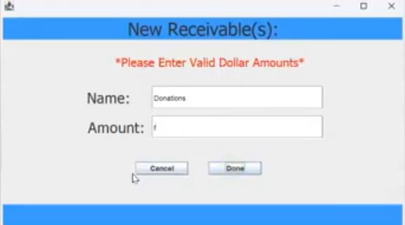 Financial Manager Typing in Receivables